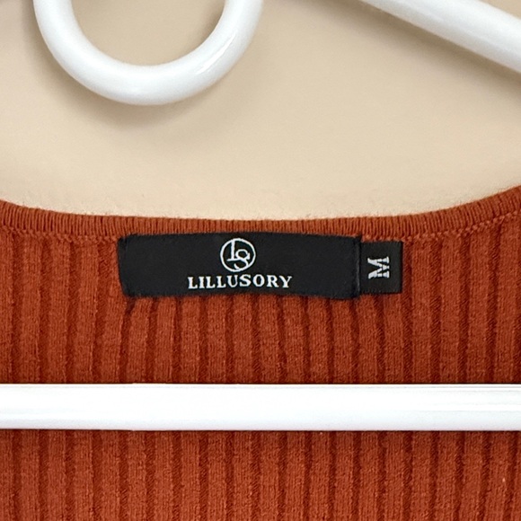 Rust Long Sleeve Ribbed Top - Picture 2 of 5